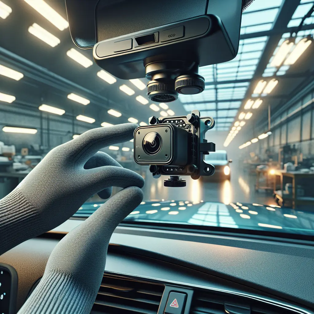 Gloved hands refit windscreen camera.