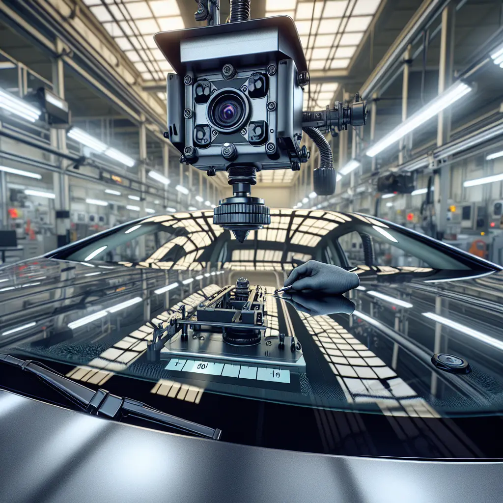 Windscreen camera with calibration rig.