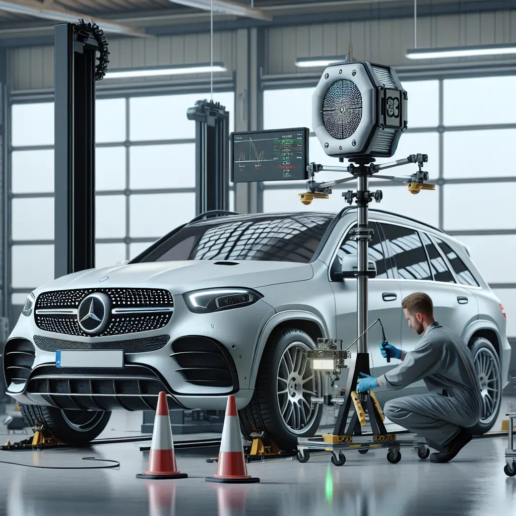 SUV radar calibration using reflector.