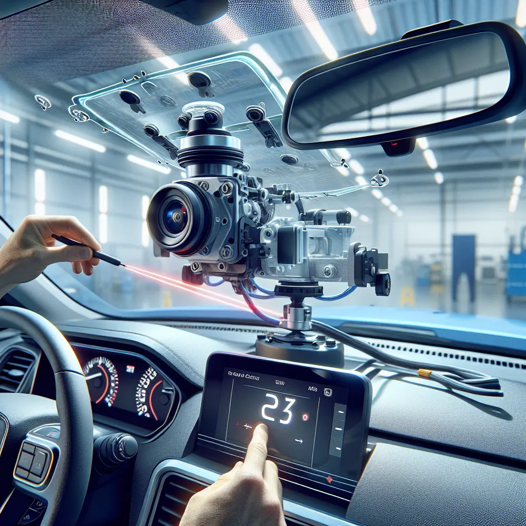 ADAS windscreen camera, laser alignment.