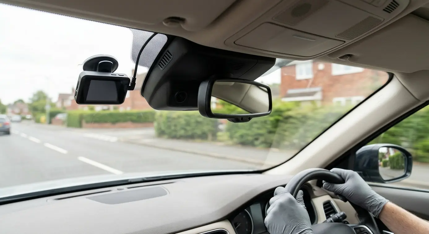Windscreen camera during calibration drive.