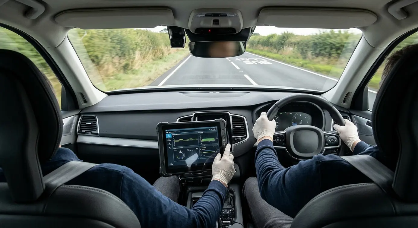 Driver steering, passenger monitoring ADAS.