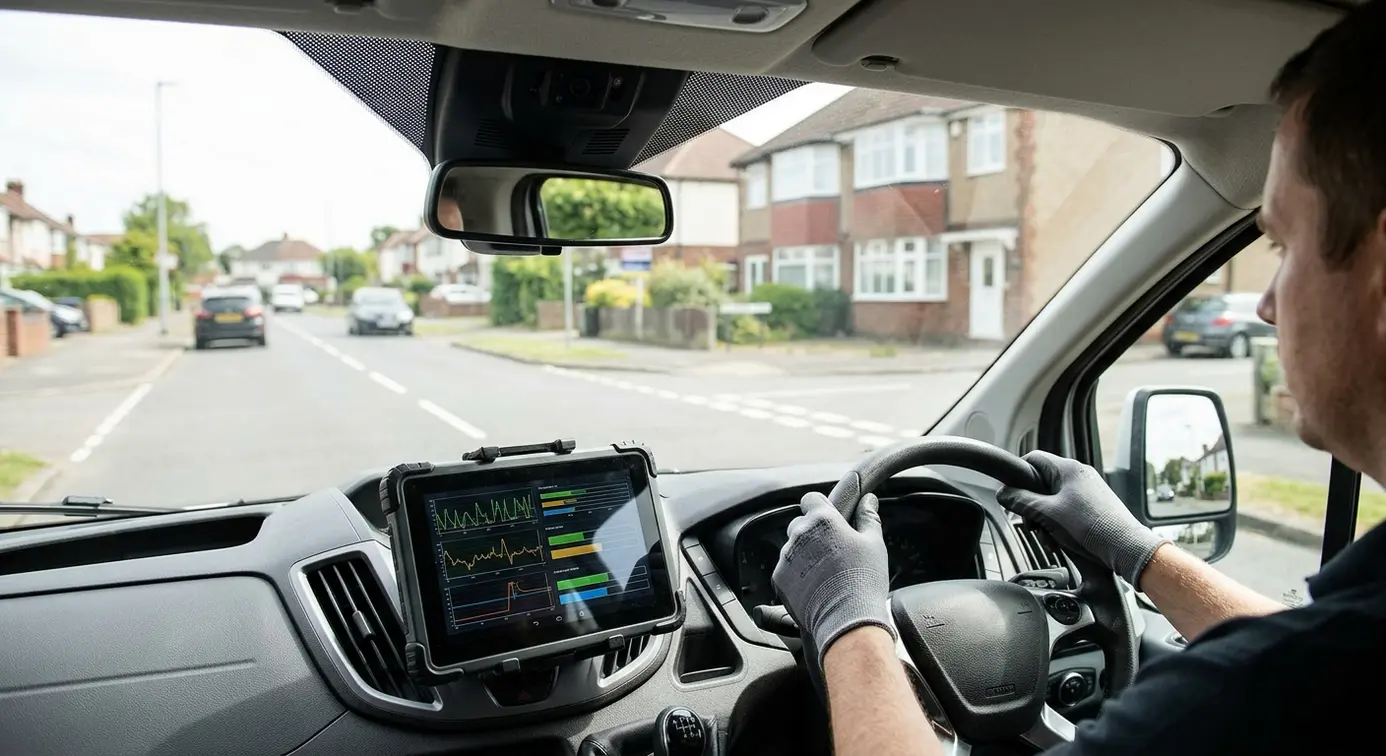Steering wheel with ADAS tablet.