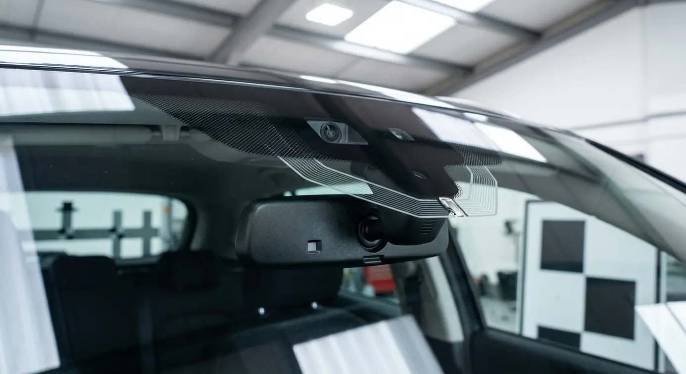 Windscreen ADAS camera and sensors.