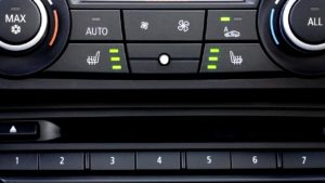 Controls for air con on a car