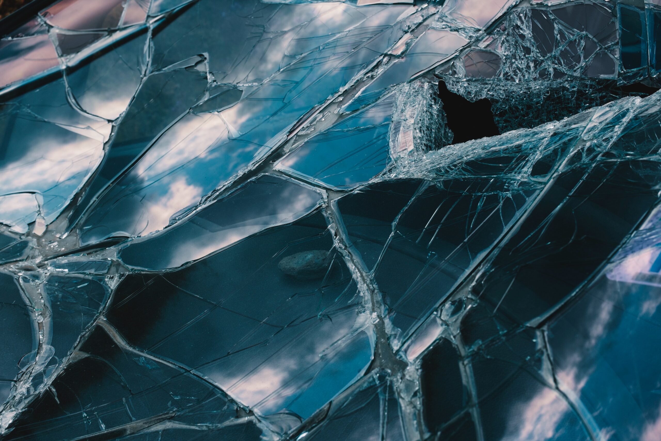 Image of a broken windscreen